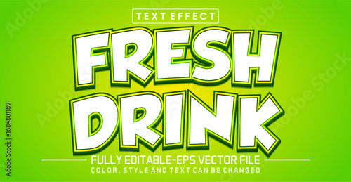 Fresh drink font Text effect editable