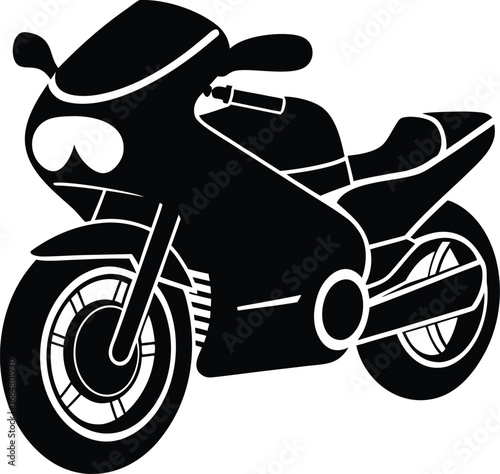 Sleek black silhouette of a powerful sport motorcycle ready for adventure vector