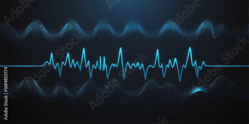 A continuous green heartbeat cardiogram pulses on a medical monitor, illustrating a healthy cardiac rhythm