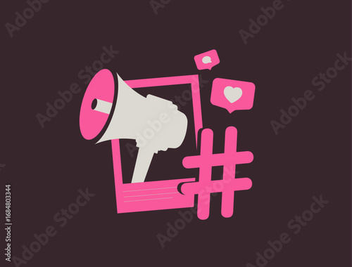 Social media marketing concept with smm strategy. Social media engagement, digital marketing campaign, content promotion and brand awareness growth for business success vector illustration