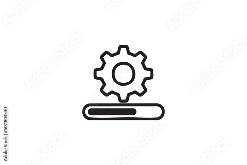 Vector illustration of system optimization with gear and progress