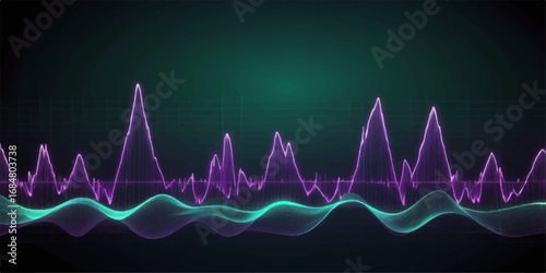 The rhythmic pulse of a heart is captured in a medical graph on an EKG monitor, illustrating a steady electrocardiogram wave