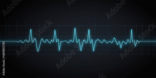 Green heart pulse on a monitor, representing a healthy medical electrocardiogram