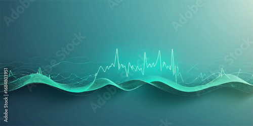 Abstract blue background with dynamic wave lines, ideal for modern business web and art vector illustration designs