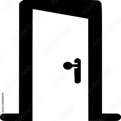 Open Doorway: A minimalist illustration depicting an open door and a door handle. It suggests entry, opportunity, and the threshold of a new beginning.
