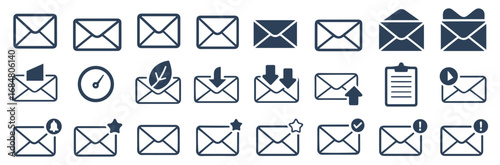 letter message envelope icon set