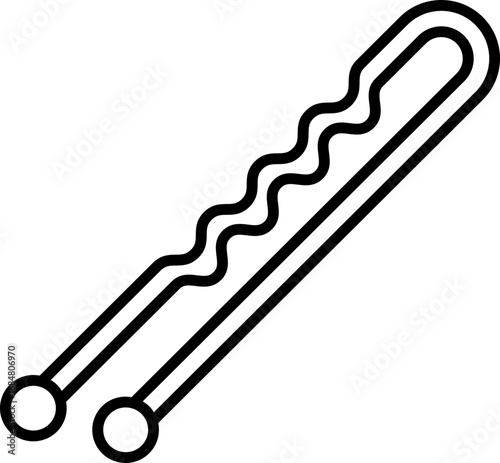 Black hair clip icon - outline