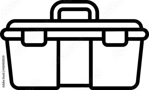 Black toolbox icon - outline