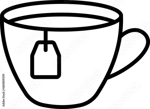Black tea icon - outline