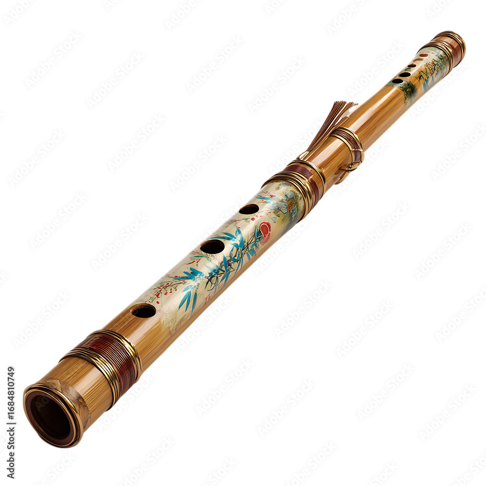 Naklejka premium Bamboo flute natural sound harmony peace