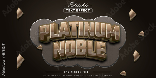 Platinum noble editable text effect.