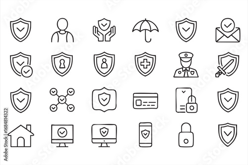 Security defense and privacy safety vector collection