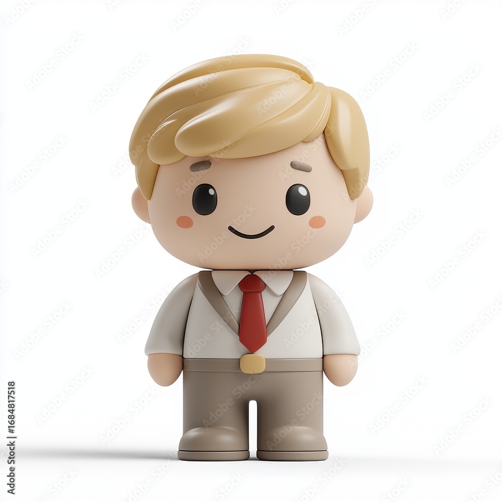 custom made wallpaper toronto digitalCheerful Cartoon Boy in Beige Suit 3D Render