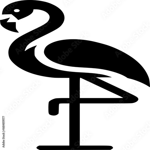 Graceful Flamingo Silhouette: A striking silhouette of a flamingo, captured in a minimalist style, evoking the elegance and exoticism of this unique creature. 