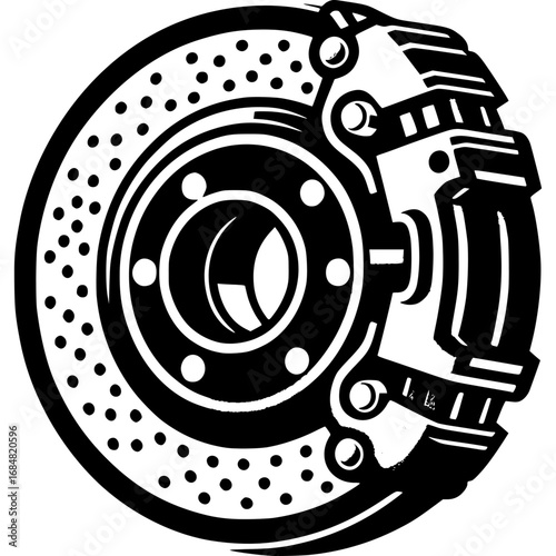 Brake Disc: A precision illustration showcases a detailed brake disc, emphasizing its crucial role in vehicle safety and control.