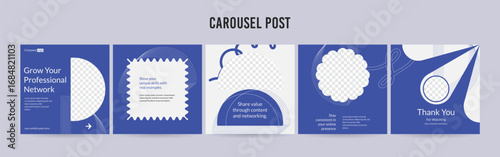 Editable Instagram Carousel Post Layout Set, Social Media Marketing microblog template design, tips & tricks linkedin post template, eps 10.	