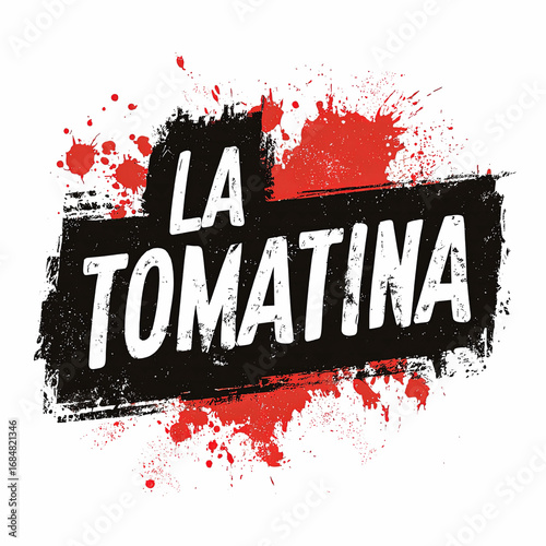 La Tomatina Festival Red Splatter Paint Graphic