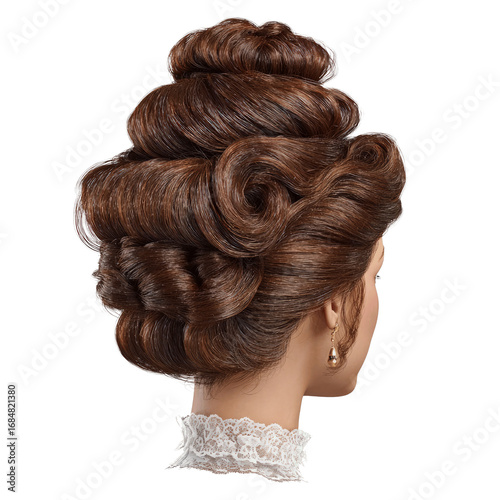 Elegant Victorian-Style Updo Hairstyle - Rear View