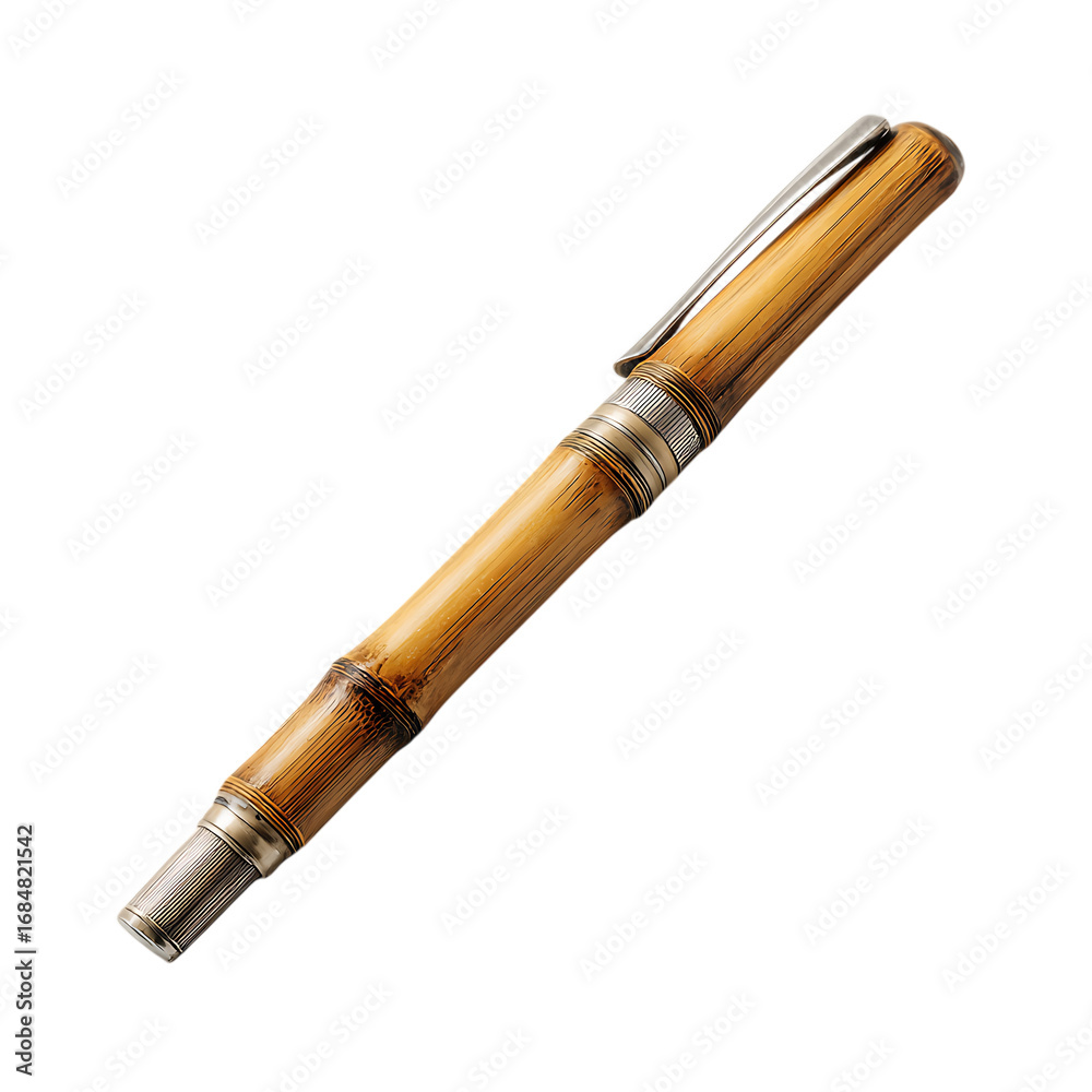 Naklejka premium Bamboo pen eco friendly natural writing