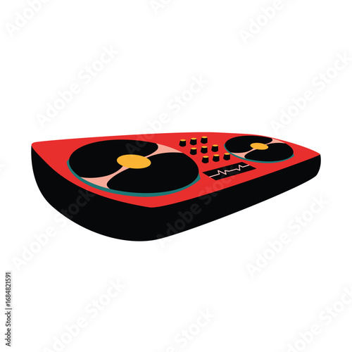 Illustration of an Music Instrument DJ Turntable
