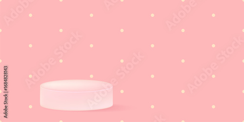 Minimalist pink podium background, soft pastel colored display stand, elegant empty stage for product presentation, cosmetic ad, beauty showcase, modern geometric shapes, luxury studio backdrop