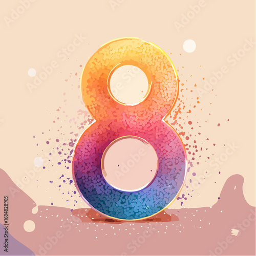 Numeri e Lettere Colorati con Effetto Glitter – Alfabeto e Cifre in Stile Artistico e Brillante