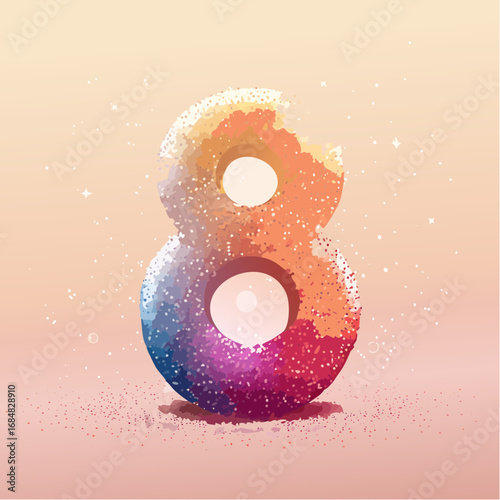 Numeri e Lettere Colorati con Effetto Glitter – Alfabeto e Cifre in Stile Artistico e Brillante