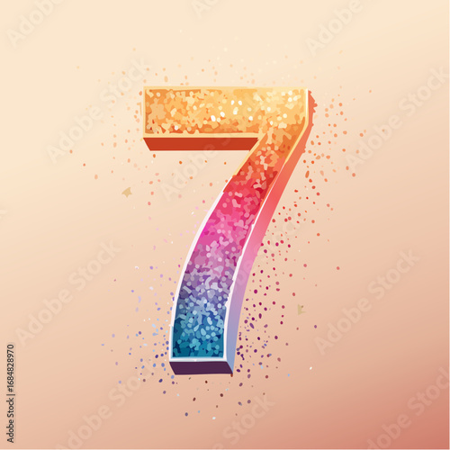Numeri e Lettere Colorati con Effetto Glitter – Alfabeto e Cifre in Stile Artistico e Brillante