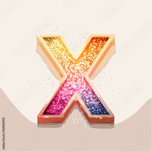 Numeri e Lettere Colorati con Effetto Glitter – Alfabeto e Cifre in Stile Artistico e Brillante