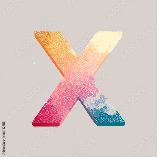 Numeri e Lettere Colorati con Effetto Glitter – Alfabeto e Cifre in Stile Artistico e Brillante