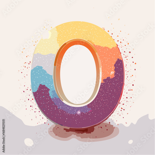 Numeri e Lettere Colorati con Effetto Glitter – Alfabeto e Cifre in Stile Artistico e Brillante