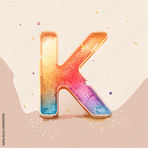 Numeri e Lettere Colorati con Effetto Glitter – Alfabeto e Cifre in Stile Artistico e Brillante