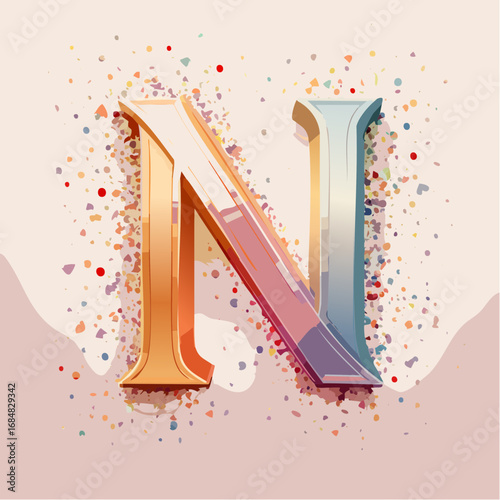 Numeri e Lettere Colorati con Effetto Glitter – Alfabeto e Cifre in Stile Artistico e Brillante