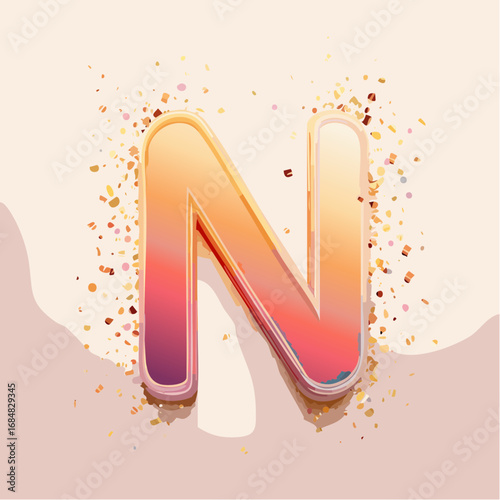 Numeri e Lettere Colorati con Effetto Glitter – Alfabeto e Cifre in Stile Artistico e Brillante