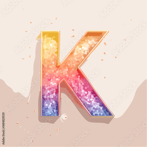 Numeri e Lettere Colorati con Effetto Glitter – Alfabeto e Cifre in Stile Artistico e Brillante