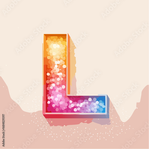Numeri e Lettere Colorati con Effetto Glitter – Alfabeto e Cifre in Stile Artistico e Brillante
