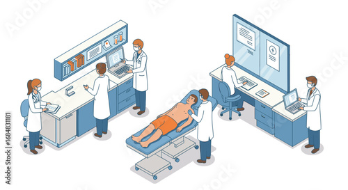Wallpaper Mural Healthcare professionals in modern medical office with advanced technology Torontodigital.ca