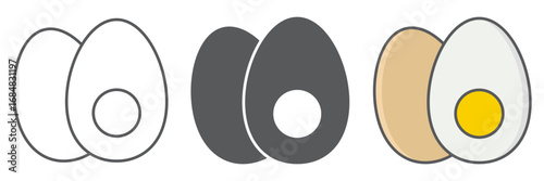 Boiled egg line icon, fitness and keto diet, egg food sign vector graphics, editable stroke linear icon, eps 10