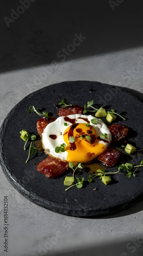 Gourmet Breakfast and Fine Dining Food Styling Stock Photography.