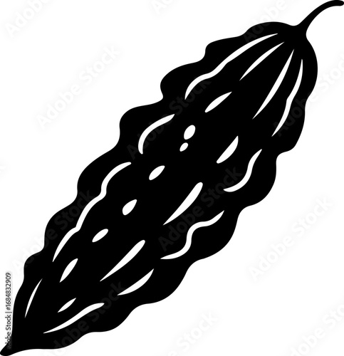 Bitter Melon black silhouette vector art (8)_traced