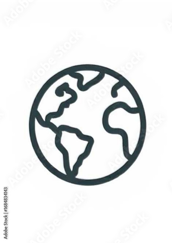 Globe line icon of planet Earth