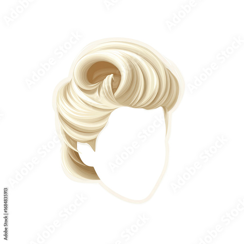 Blonde Hairstyle Illustration Voluminous Retro