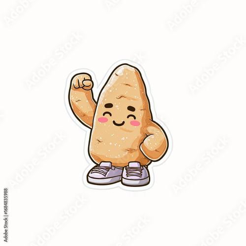 Happy Yam Character Illustration  Cheerful Tuber