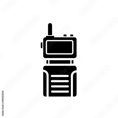 walkie talkie vector icon, solid style