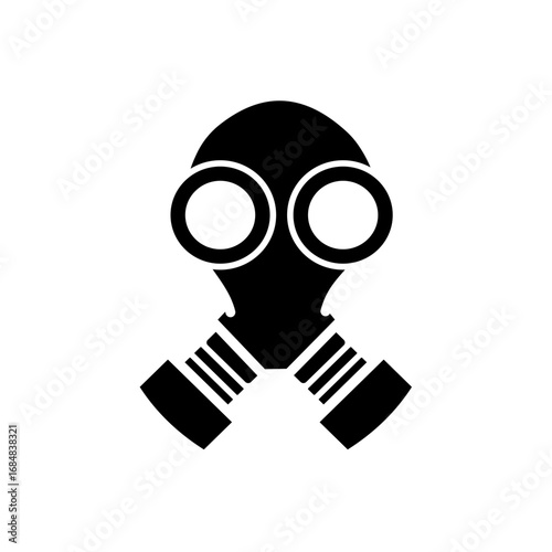 gas mask vector icon, solid style