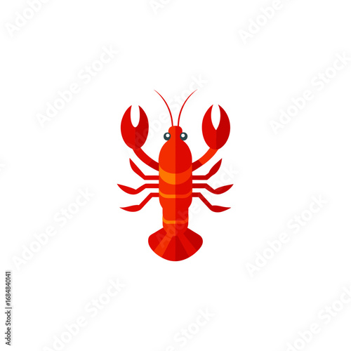 Red Lobster Vector Icon for Seafood, Ocean, and Marine Design Illustration