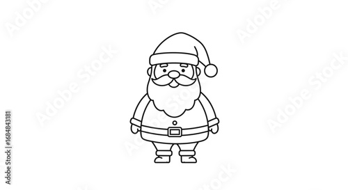 Wallpaper Mural Minimalist black and white santa claus outline for holiday designs Torontodigital.ca