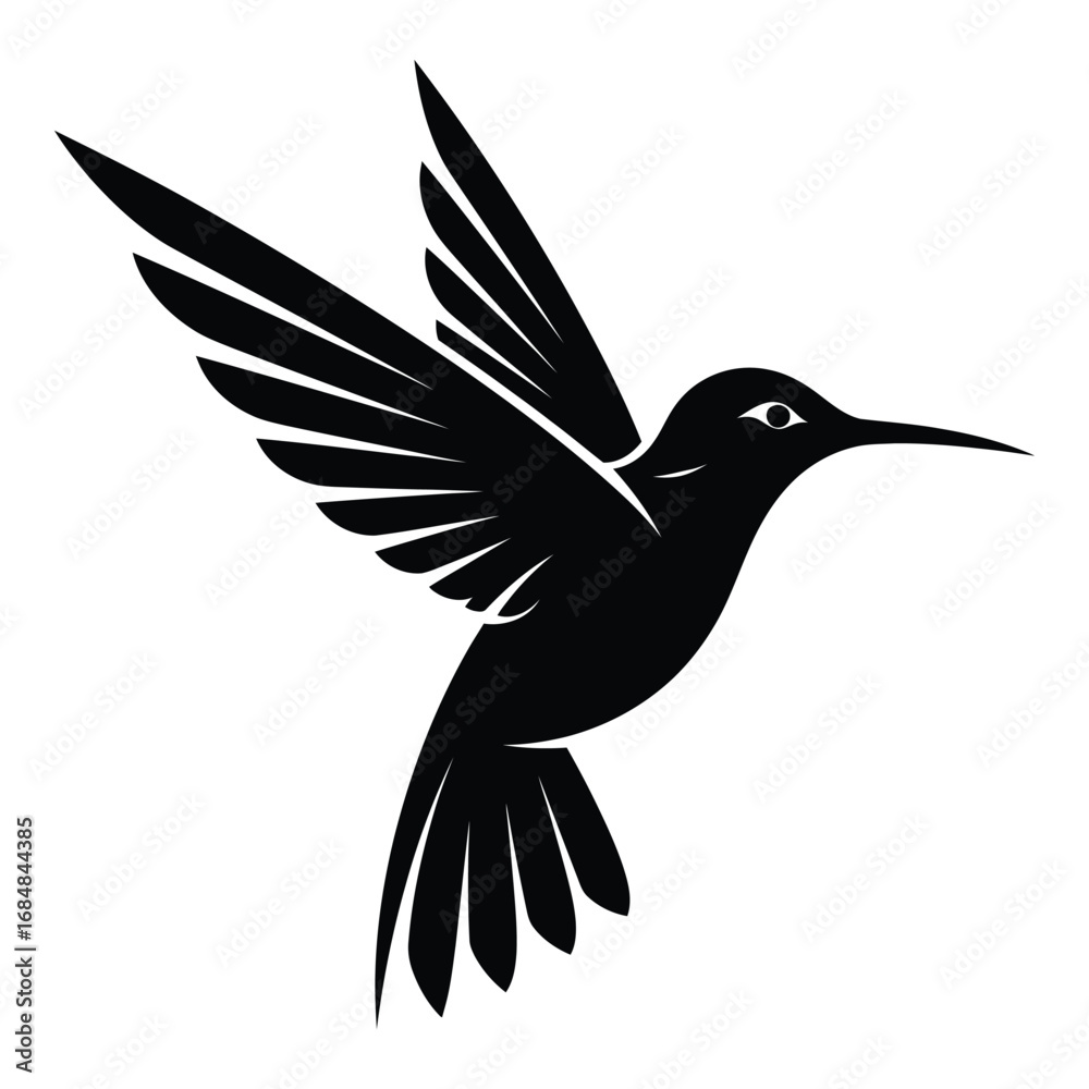 Obraz premium Vector art of flying hummingbird isolated on white background vector illustration design