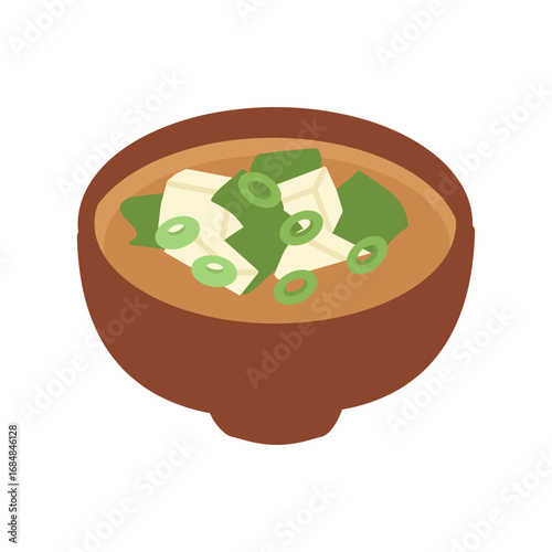 豆腐とわかめの味噌汁　イラスト