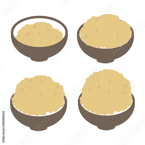 玄米　米の量　イラストセット